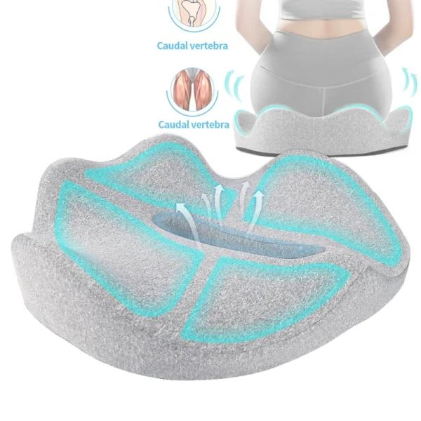 Ergonomic Design Coccyx Support Seat Cushion with 3D Mesh Breathable Cover and Anti-Static