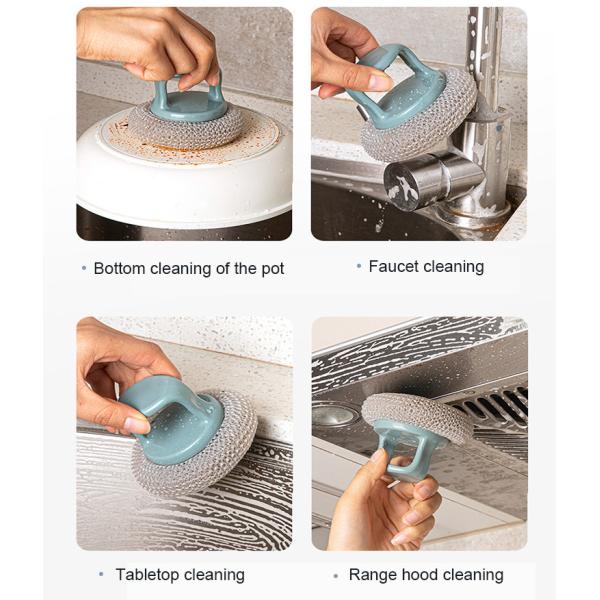 Самый продаваемый кухонный нержавеющий сталь мягкий очиститель щетка с рукояткой