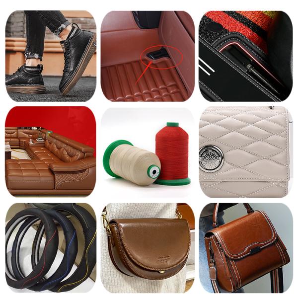 Женская обувь швейная нить полосатая устойчивость к ультрафиолету 210D/16 Невосковый полиэстерный материал