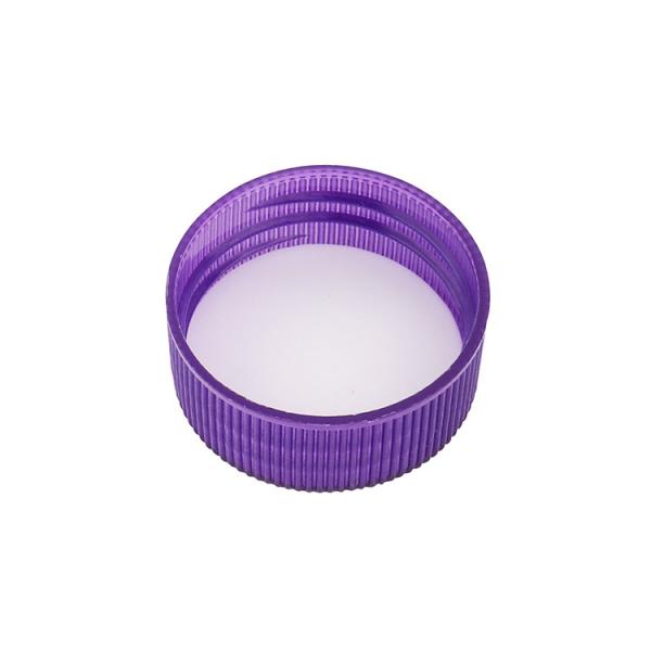 Purple Universal Ribbed Plastic Bottle Caps For Shampoo Skincare Products And Cosmetics