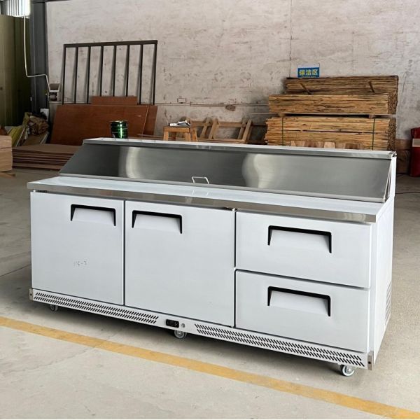 Stainless Steel Sandwich Prep Refrigerator Commercial Single Temperature 3 Door