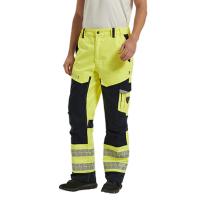 Alto pantalones ignífugos de la seguridad del color CVC de la visibilidad con las cintas reflexivas