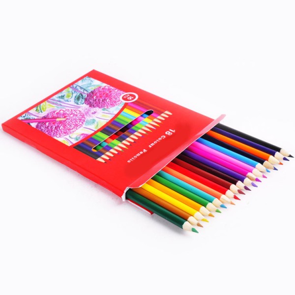 Stationary supply wholesale round 18pcs student colored pencils bulk