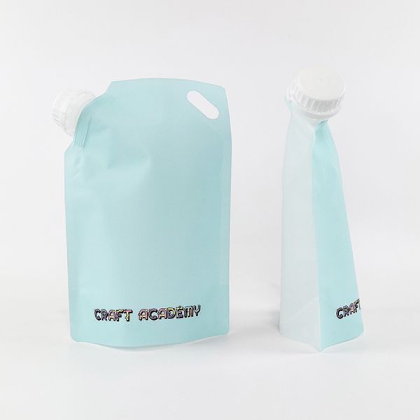Plastic Spout Plastic Stand up Bag with Screw Cap,  Reusable Drink Pouches, Leak-Proof Food Grade Plastic for Travel
