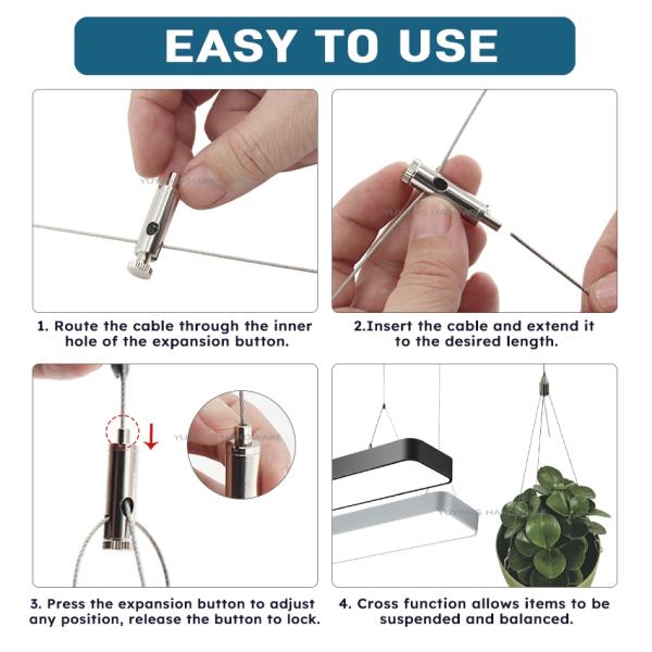 Y Shaped Griplock Cable Gripper Vibration Resistant High Security M5 Thread