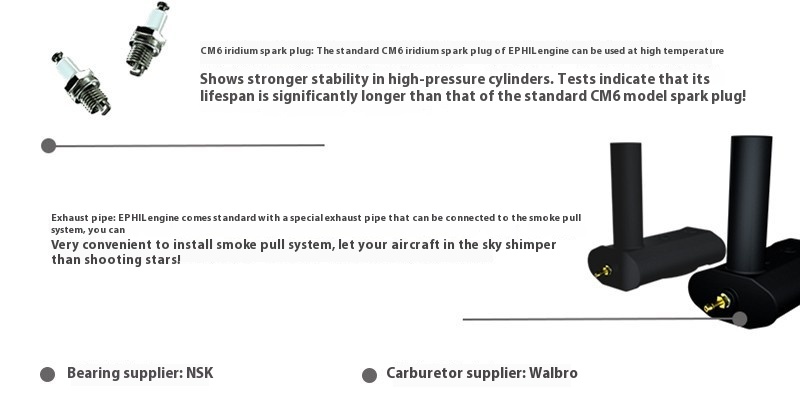 60cc-R PRO Model Gasoline/Electric Start Two-Stroke Rear Fixed-Wing Airplane Engine Drones Accessories