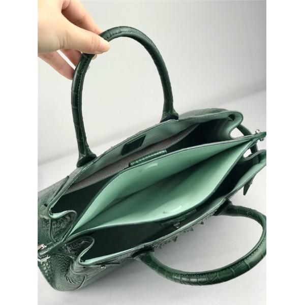 Authentic Crocodile Leather Women Top-handle Handbag Female Large Shoulder Bag Genuine Alligator Skin OL Lady Work Purse