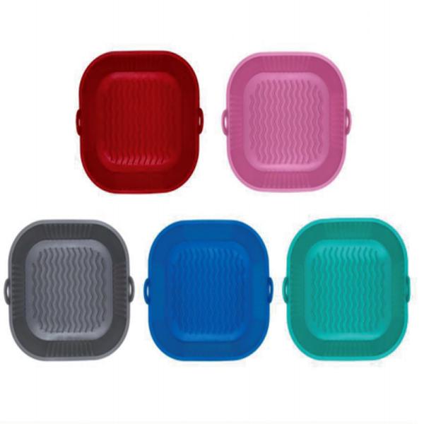 Food Grade Silicone Baking Pan for Air Fryer Foldable Baking Pan Liner, Electric Oven, Microwave Oven