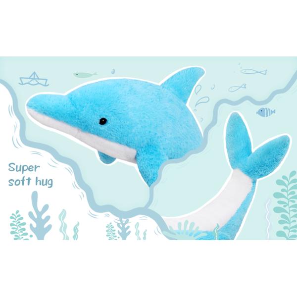 MorisMos Giant Soft Blue Dolphin Stuffed Animal Plush Marine Ocean Toy Party Favourite Kids