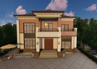 Vila dupla retrô estilo chinês/casas pré-fabricadas de armação de aço leve com boa ventilação