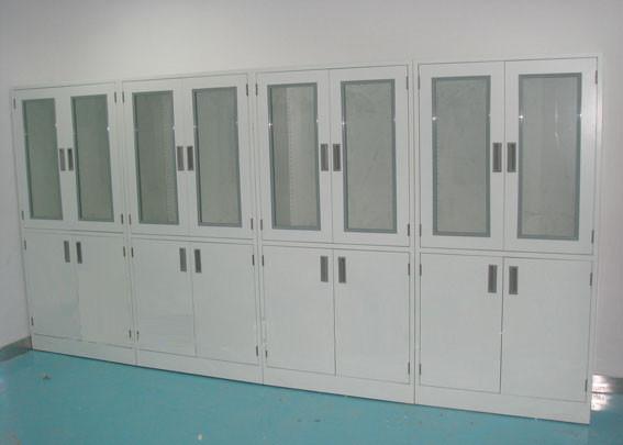 Glass door Biology Lab Furniture , Medical Storage Cabinet Epoxy Resin Coating