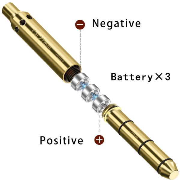 27mm Caliber Red Dot End Barrel Laser Boresighter 2 Set Of Batteries Bore Sighter For Pistol Rifle Air Gun