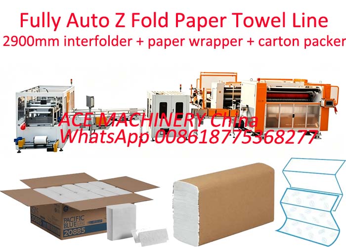 Unfolded Size 230x230mm Fully Automatic Kraft Paper Wrap Machine Quick Change Z Fold Hand Towel Paper Towel Machine For Industrial