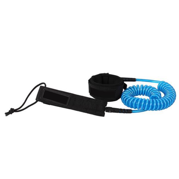 Black Blue TPU 7mm SUP Coil Leash