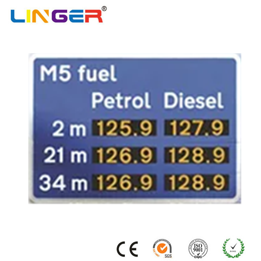 Suitable Power Plug Gas Price Display Corrosion Resistant Petrol Price Board With Mounting Brackets