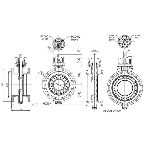 Stainless Triple Eccentric Butterfly Valve , Flanged End Metal Seated Butterfly Valves