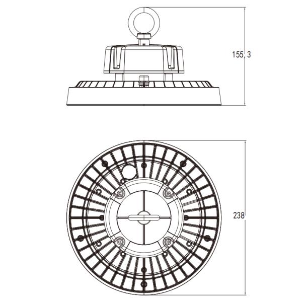 Waterproof Ufo High Bay Light 100w CE Certified IP65 Energy Efficient