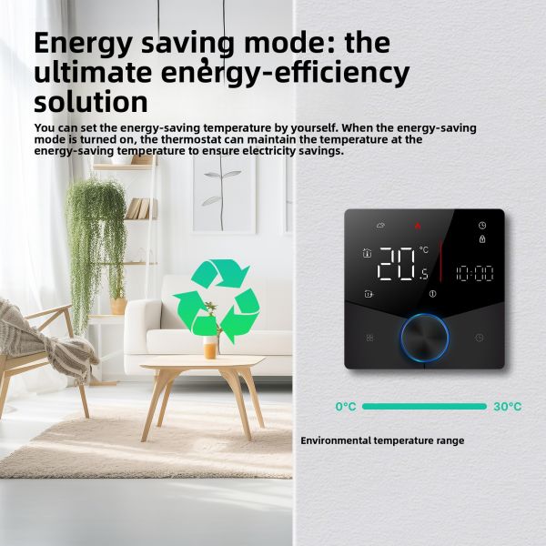 SIXWGH Tuya Smart WiFi Thermostat Electric Heating APP Control Voice Assistant Compatible Energy Saving Mode Child Lock High