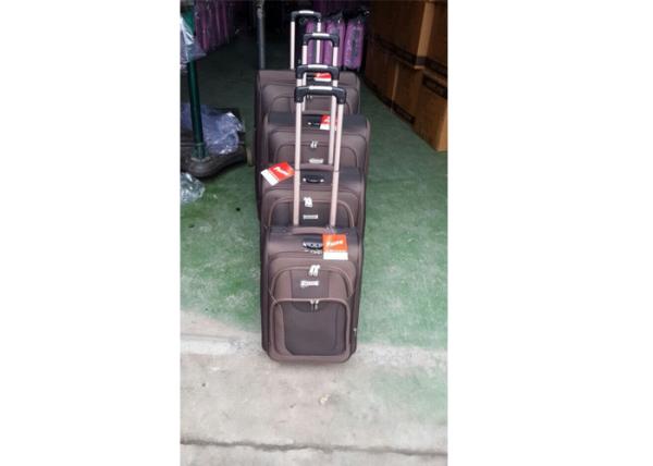 Two Big Wheels Eva Trolley Luggage , 4 Pieces 600D Two Tone Twill Suitcase Set