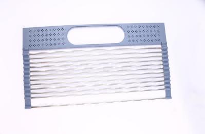 Foldable SGS 280mm 385mm Over The Sink Roll Up Dish Drying Rack