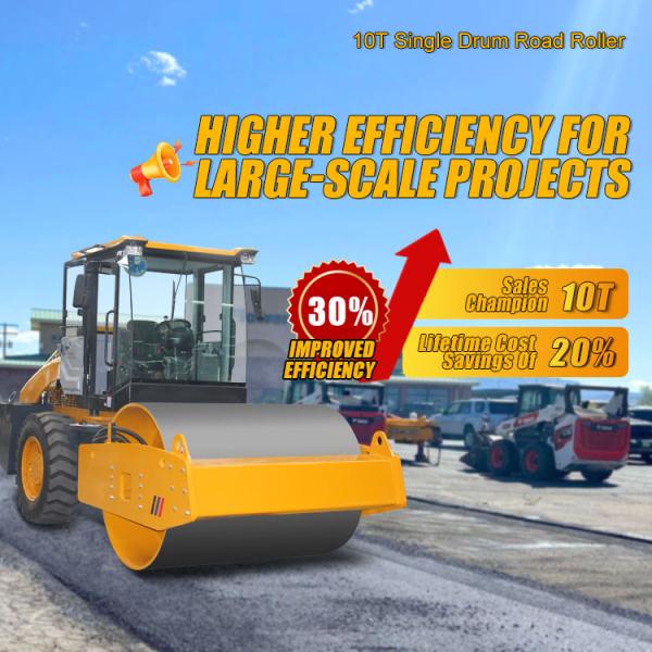 Road Construction Machine 10 Ton Ride on Single Drum Road Roller Compactor