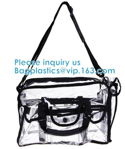 Adjustable Shoulder Strap and Zippered Top, Stadium Security Travel & Gym Clear Bag, Perfect for Work, School