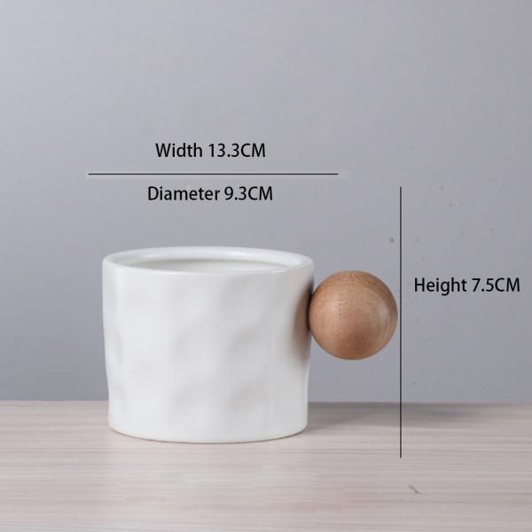Custom Logo Creative Blue Ceramic Mug With Wooden Handle Samples Offered