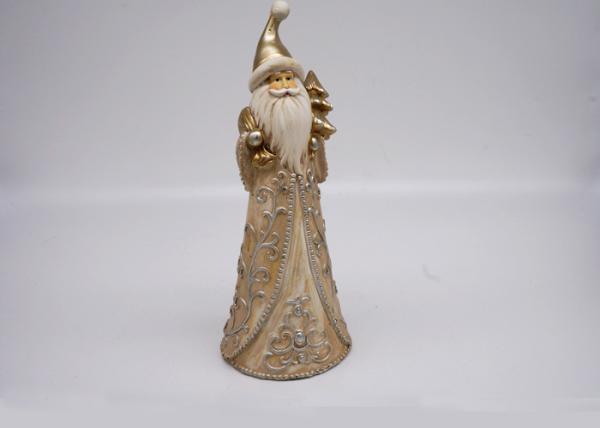 Hand Made Polyresin Crafts Standing Father Christmas Figure Decoration Crafts