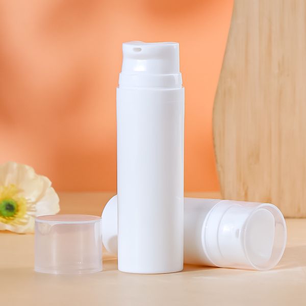 30ml/50ml White PET Airless Foam Pump Bottle with Recyclable Material and Vacuum Technology for Travel-Friendly Skincare Packaging