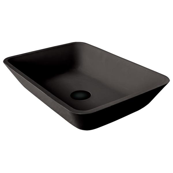 Кисловочный Matt закалил таз серого цвета 20inch стеклянной раковины темный черный встречный верхний прямоугольный