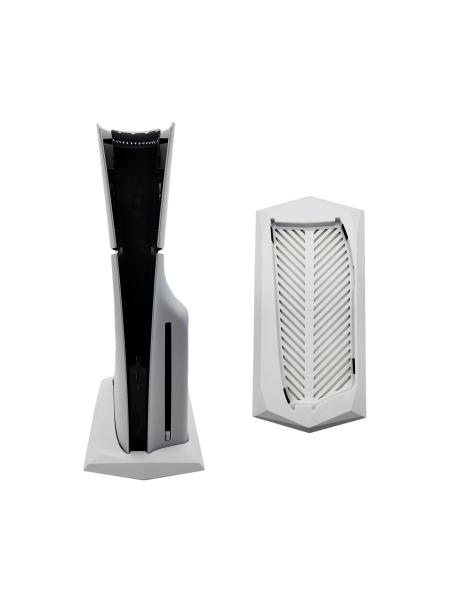 White Color ABS Hard PS5 Slim Stand Compatible For CD-ROM Eddition