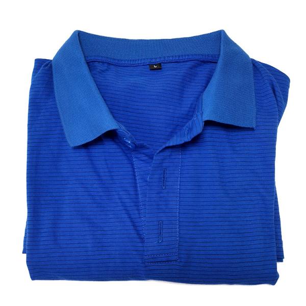 Short Sleeve 4% Conductive Fiber ESD Safe Clothing Polo Shirt Antistatic