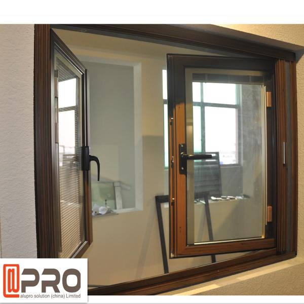 Grey Modern Aluminum Casement Windows Sound And Heat Insulation grey aluminium casement window