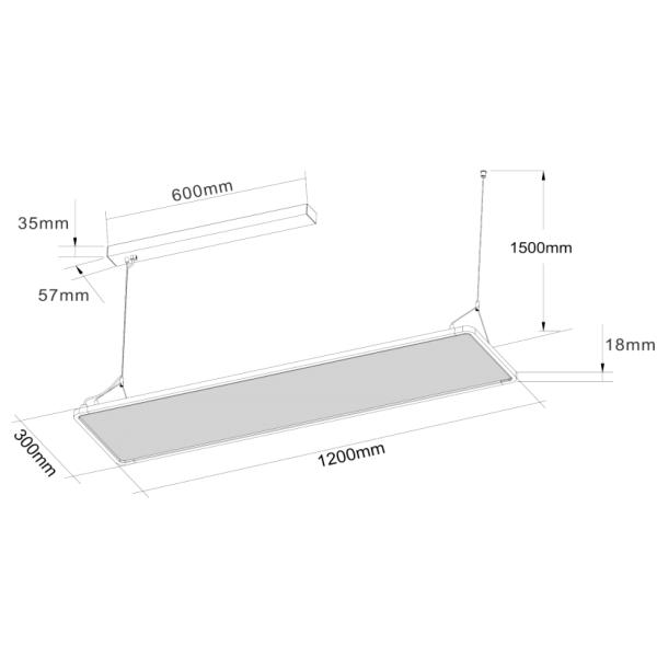 50W 60W IP20 5years Warranty LED Panel Pendant Light For Offices Meeting Room