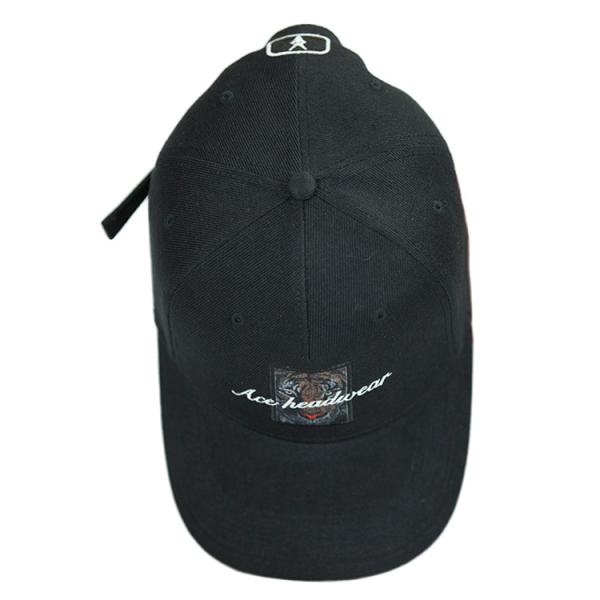 O animal do preto do chapéu da curvatura do metal dos homens tampa o chapéu de basebol bordado costume do remendo do logotipo
