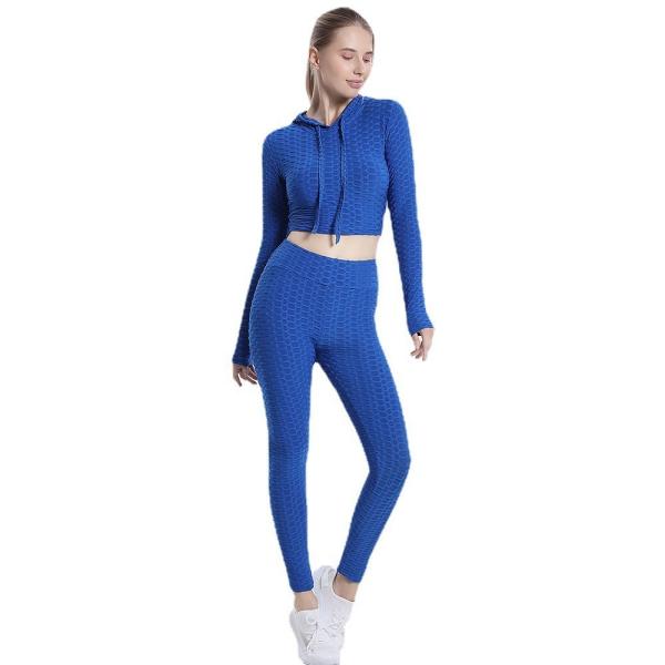                  Yoga Wear Women Hooded Top Pants Sports Yoga Suit Running Yoga Fitness Wear             