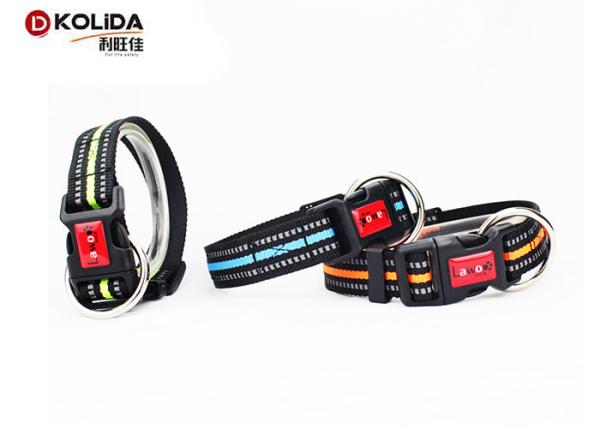 Strong Padded Dog Collars Easy Re - Sizing With Orange / Green / Blue Color