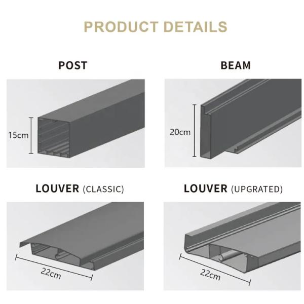 Luxury outdoor shutters awning Terrace awning waterproof electric