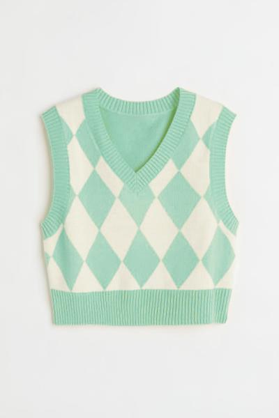 Crianças Unisex Pullover de algodão de grande porte de malha Camisola Jacquard Colete sem mangas Colete de malha