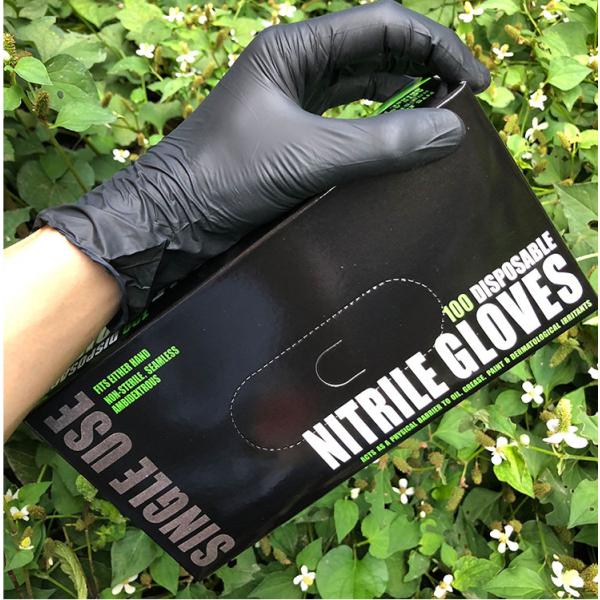 Перчатки не стерильного нитрила медицинские чернят устранимые перчатки нитрила