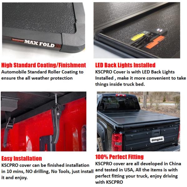 Крышка Tonneau оптового черного цвета изготовителя OEM алюминиевая трудная складывая для дверей D- МАКСИМАЛЬНЫХ 2013 4