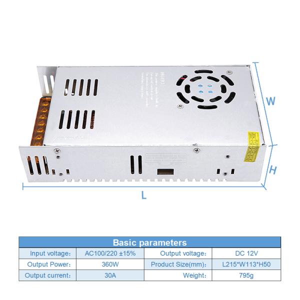 электропитание переключателя 360W 30A для СИД освещая всеобщую силу привода регулятора напряжения тока
