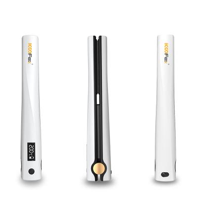 USB Rechargeable 2 In 1 Cordless Curling Iron And Hair Straightener Practical
