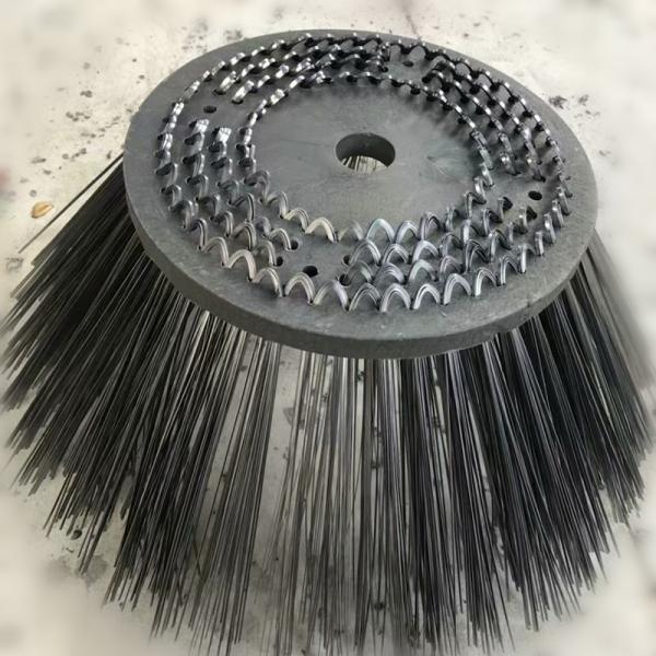 400*100mm Steel Wire Rotary Side Brush For Johnston Sweeper Steel Wire Gutter Broom Side Broom