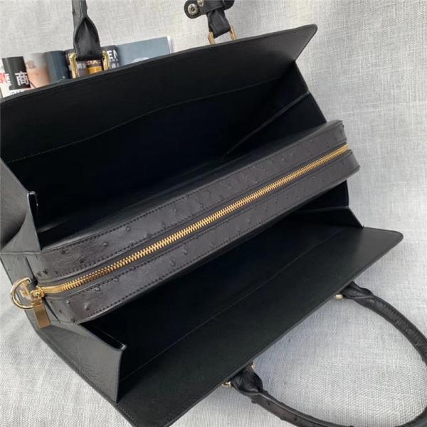 Business Style Authentic Ostrich Skin Men's Passcode Briefcase Large Shoulder Bag Genuine Leather Male Portfolio Handbag