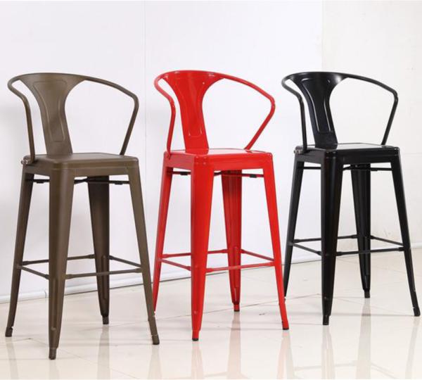 YLX-1106 Aluminium/Steel Loft Style High Leg Dining Barstool Chair for Drinking Bar