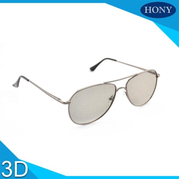 Metal Frame Linear Polarized 3D Glasses Silver White Scratech Protective Film