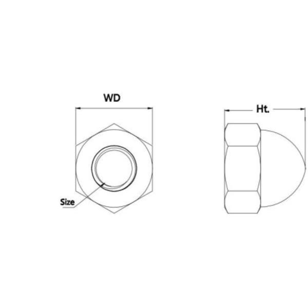 M3-M12 DIN7983 SS304 Decorative Stainless Steel Nylon Cap Nuts For Light Fixtures