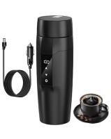 Copo de aquecimento de carro portátil, chaleira elétrica de viagem de 350 ml, caneca de aquecimento de carro de aço inoxidável 304, ajustável a 40 ~ 100 ° C