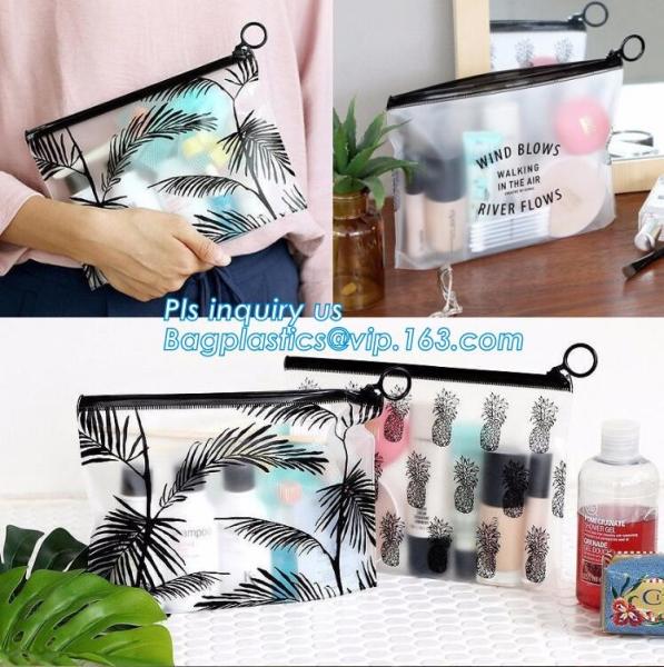 Professional factory price custom logo printed PE plastic slider zipper bags for packaging makeup cosmetic, slider zip